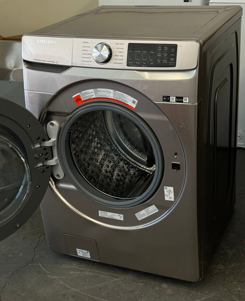 Samsung WF45B6300AC 27 Inch Front Load Washer with 4.5 Cu. Ft. Capacity, VRT Plus™ Technology, Smart Care, 10 Washing Cycles, Steam Cycle, Sanitize, Quick Wash, Self Clean+, Super Speed Wash, and Energy Star® Rated: Champagne