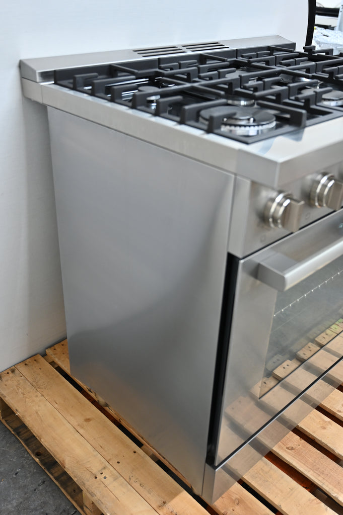 Bosch 800 Series HGS8655UC 36 Inch Freestanding Gas Range with 6 Sealed Burners, 3.4 cu. ft. Oven Capacity, Continuous Grates, Convection Oven, and Self-Cleaning: Stainless Steel