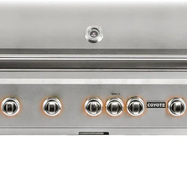 Coyote S-Series C2SL42NG 42 Inch Built-In Grill with 3 Infinity Burners™, RapidSear™ Infrared Burner, 875 sq. in. Cooking Surface, Interior Grill Lighting, LED Illuminated Knobs, Integrated Wind Guard, Rotisserie and Smoker Box: Stainless Steel