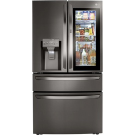LG LRMVC2306D 36 Inch Counter Depth Smart French Door Craft Ice™ Refrigerator with 22.5 Cu. Ft. Capacity, InstaView™ Door-in-Door®, Dual Ice Maker, Full-Convert™ Drawer, Smart Cooling Plus™ System, Door & Temperature Alarm, WiFi: Black Stainless Steel
