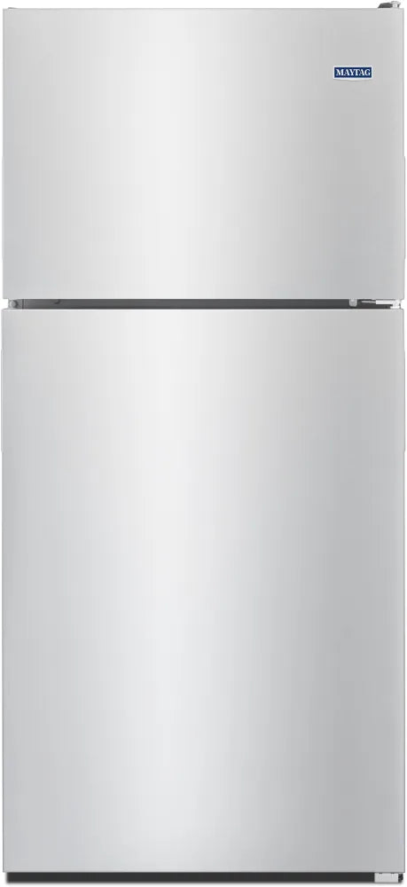 Maytag MRT118FFFZ 30 Inch Top-Freezer Refrigerator with 18.15 cu. ft. Capacity, Adjustable Glass Shelves, Gallon Door Storage, 2 Humidity Controlled Crisper Drawers, PowerCold Feature, Up-Front Electronic Controls: Fingerprint Resistant Stainless Steel