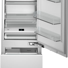 Bertazzoni REF30BMBZPNV 30 Inch Panel Ready Built-In Bottom Mount Refrigerator with 16 Cu. Ft. Total Capacity, Precise Temperature Control, Digital LED Touch Interface, Ice Maker, Internal Water Dispenser, ADA Compliant, and ENERGY STAR® Certified