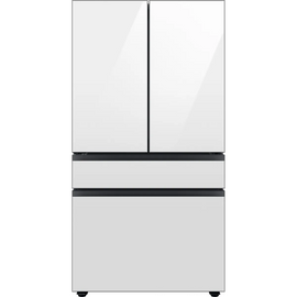 Samsung BESPOKE RF23BB860012 36 Inch Counter-Depth Freestanding 4-Door French Door Smart Refrigerator with 23 cu. ft. Total Capacity, Beverage Centerâ„¢, FlexZoneâ„¢ Drawer, Twin Cooling Plusâ„¢, Wi-Fi, Dual Ice Maker, ADA Complian: White Glass - All Panels