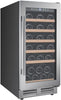 Avanti WCF281E3SS 15 Inch Wine Cooler with 28 Bottle Capacity, 6 Wine Shelves, Wooden Fronts, Automatic Defrost, Digital Temperature Control and LED Lighting