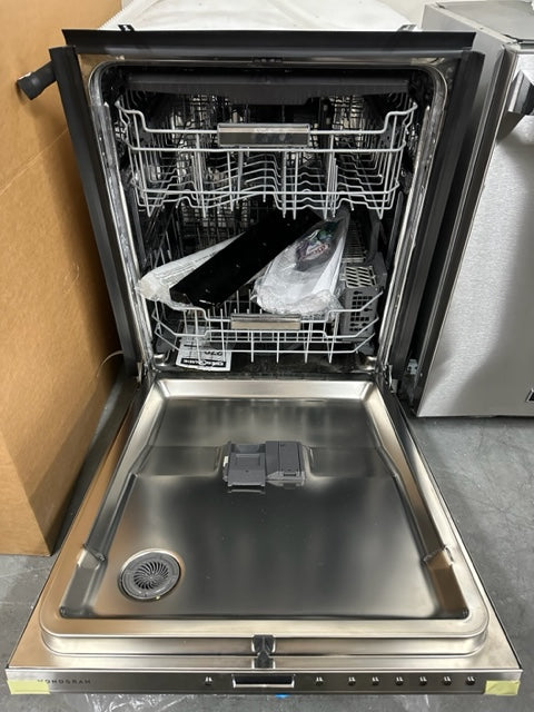 Monogram Statement Series ZDT925SPNSS 24 Inch Smart Fully Integrated Dishwasher with 16 Place Setting Capacity, 7 Wash Cycles, Hard Food Disposer, Quick Wash, Sabbath Mode, LED Lighting, Deep Clean Silverware Jets, Steam + Sani: Stainless Steel