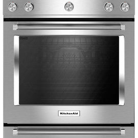 KitchenAid KSDB900ESS 30 Inch Slide-in Dual Fuel Range with 5 Sealed Burners, 19,000 BTU, 7.1 cu. ft. Total Capacity, Even-Heat True Convection, Baking Drawer and Wireless Probe: Stainless Steel
