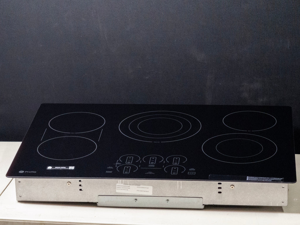 GE Profile PEP9030DTBB 30 Inch Electric Smart Cooktop with 5 Elements, Smooth Glass Surface, SyncBurners, Tri/Dual Ring Elements, Wi-Fi, Guided Cooking, Touch Controls, Power Boil, Precision Temperature Control, and ADA Compliant: Black