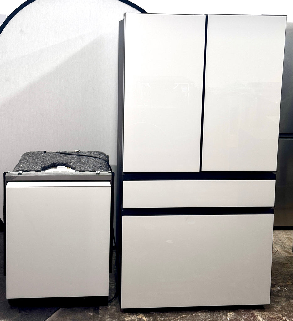 Samsung BESPOKE Kitchen set: Smart Dishwasher DW80BB707012 24 Inch Fully Integrated; Refrigerator RF29BB860012 36 Inch Smart 4-Door French Door
