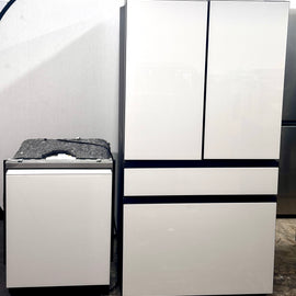 Samsung BESPOKE Kitchen set: Smart Dishwasher DW80BB707012 24 Inch Fully Integrated; Refrigerator RF29BB860012 36 Inch Smart 4-Door French Door