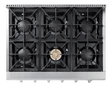 Thor Kitchen HRT3618ULP 36 Inch Gas Range top with 6 Sealed Burners, Continuous Cast Iron Grates, 15000 BTU Dual Burner, : Liquid Propane