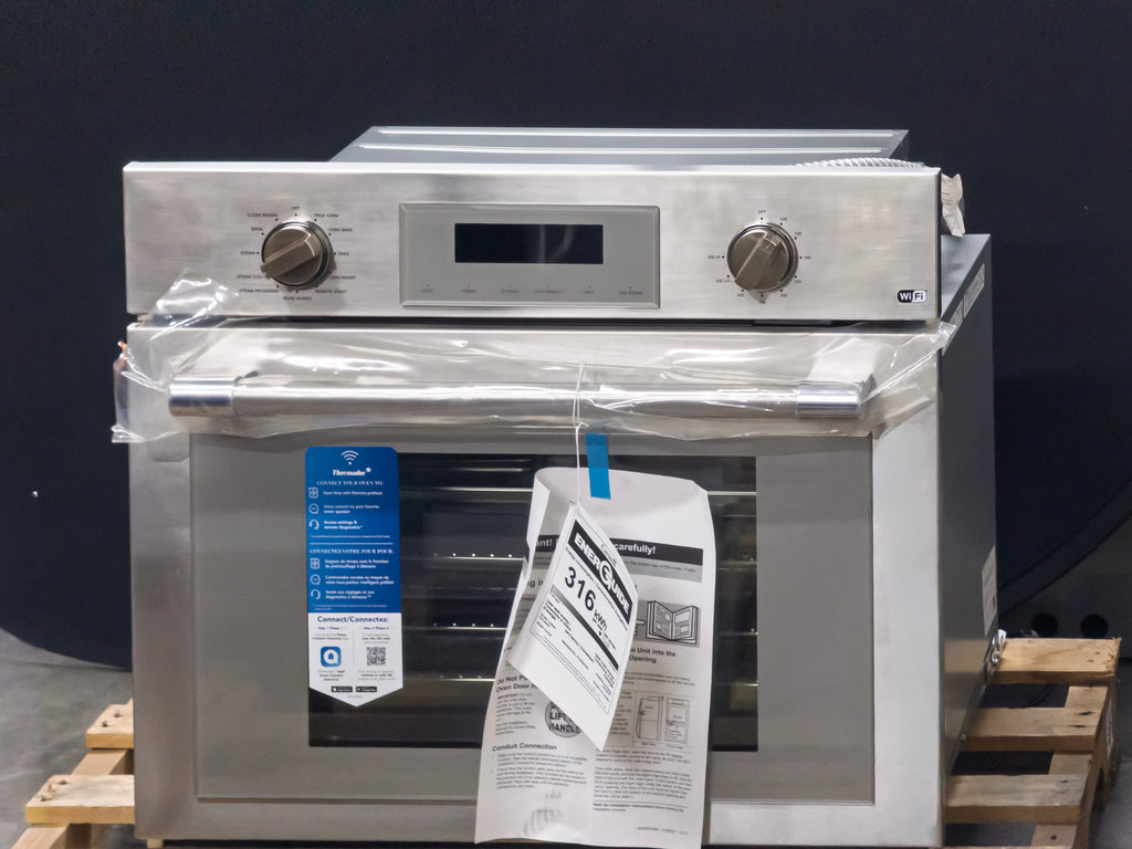 Thermador Professional Series PODS301B 30 Inch Single Steam Smart Electric Wall Oven with 2.8 cu. ft. Oven Capacity, 17 Heating Modes, Speed Convection, Air Fry, Fast Pre-Heat, SoftClose® Door, Three Full Telescopic Rack, Sabbath Mode: Stainless Steel
