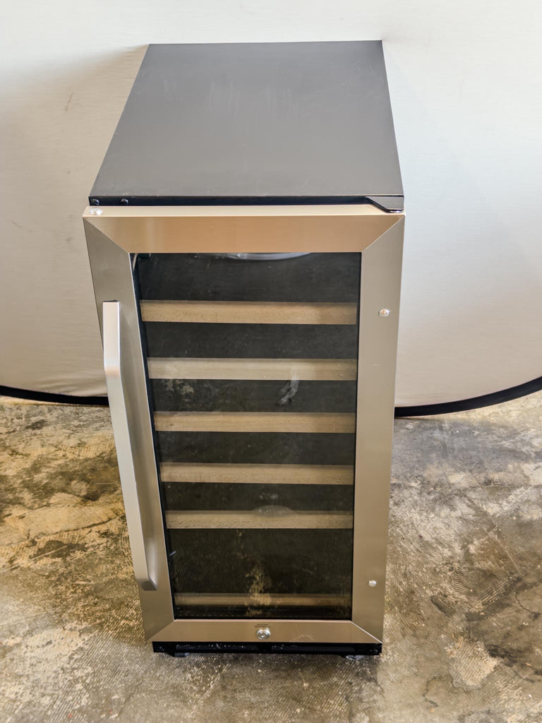 Avanti WC3015S3S 15 Inch Wine Cooler with 6 Slide-Out Wine Shelves, 30 Bottle Capacity, One-Touch Dual Function Electronic Display, Interior LED Lighting: Stainless