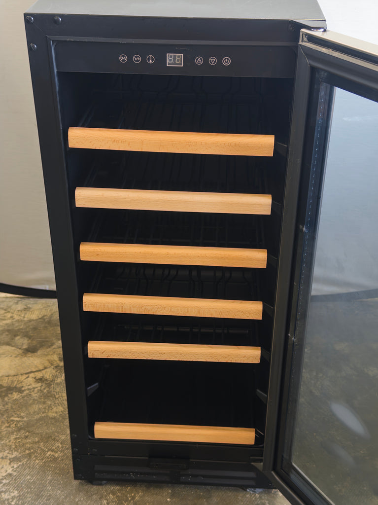 Avanti WC3015S3S 15 Inch Wine Cooler with 6 Slide-Out Wine Shelves, 30 Bottle Capacity, One-Touch Dual Function Electronic Display, Interior LED Lighting: Stainless