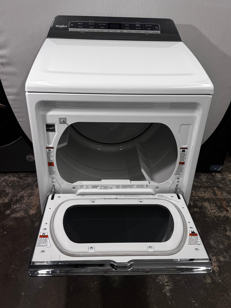 Whirlpool WGD8127LW 27 Inch Gas Smart Dryer with 7.4 cu. ft. Capacity, 36 Dryer Cycles, Moisture Sensing, Wrinkle Shield + Steam, EcoBoost, Quick Dry, and Energy Star Certified: White