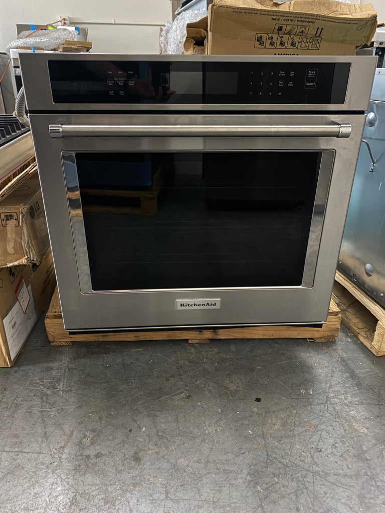 KitchenAid KOSE500ESS 30 Inch Single Convection Electric Wall Oven with 5 cu. ft. Capacity, Even-Heat™ True Convection Oven, EasyConvect™ Conversion System, Self-Cleaning Cycle, FIT System Guarantee, and ADA Compliant: Stainless Steel
