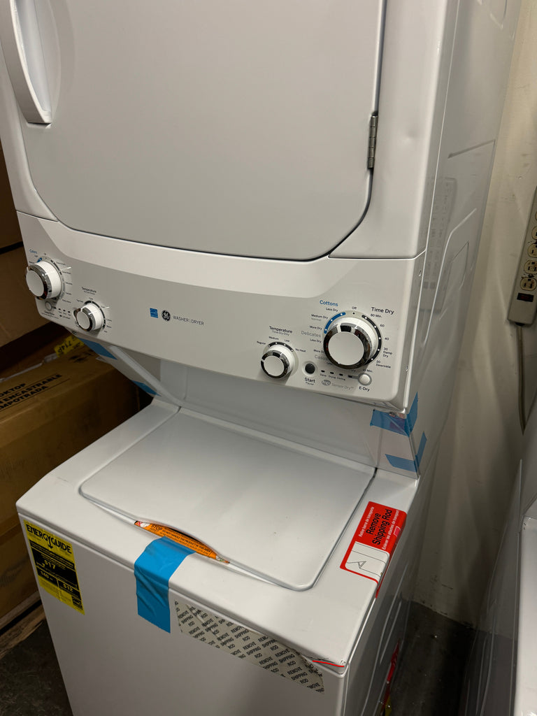 GE Spacemaker GUD27EESNWW 27 Inch Electric WashTower Laundry Center with PreciseFill, Wi-Fi Capable, Deep Rinse, Rotary Controls, 11 Wash Cycles, 6 Wash/Rinse Temperatures and 800 RPM