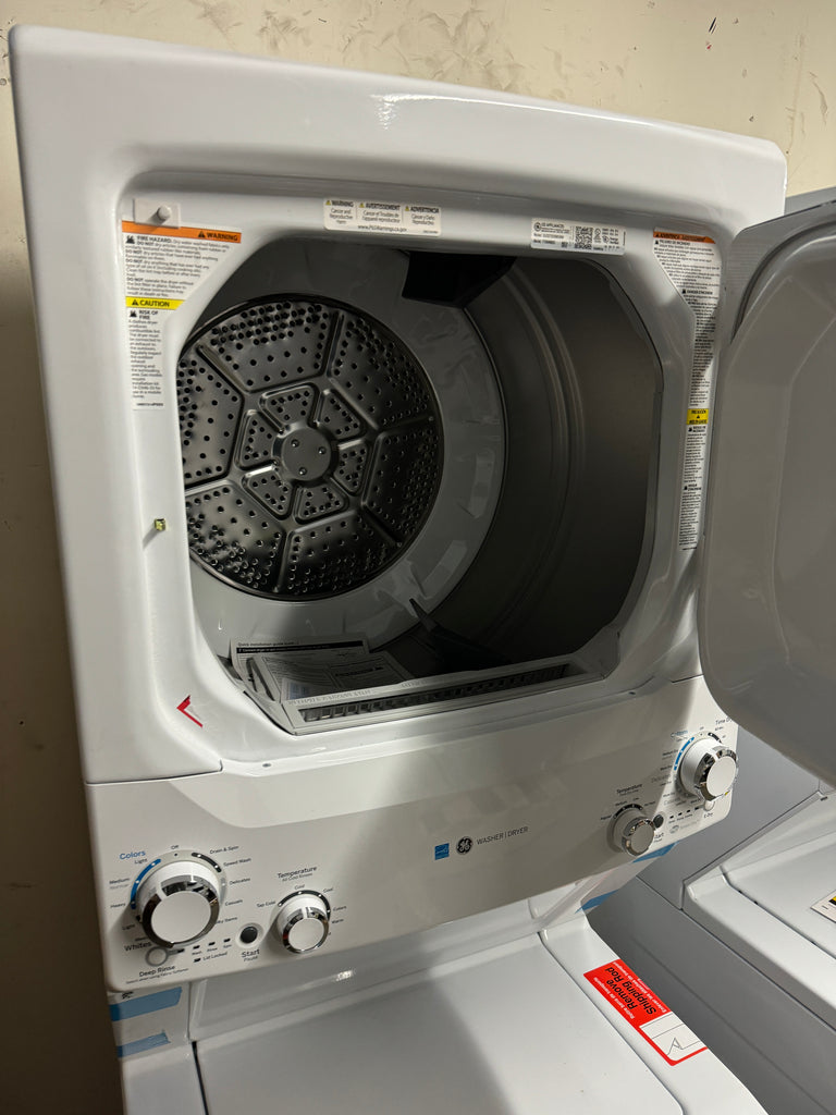 GE Spacemaker GUD27EESNWW 27 Inch Electric WashTower Laundry Center with PreciseFill, Wi-Fi Capable, Deep Rinse, Rotary Controls, 11 Wash Cycles, 6 Wash/Rinse Temperatures and 800 RPM