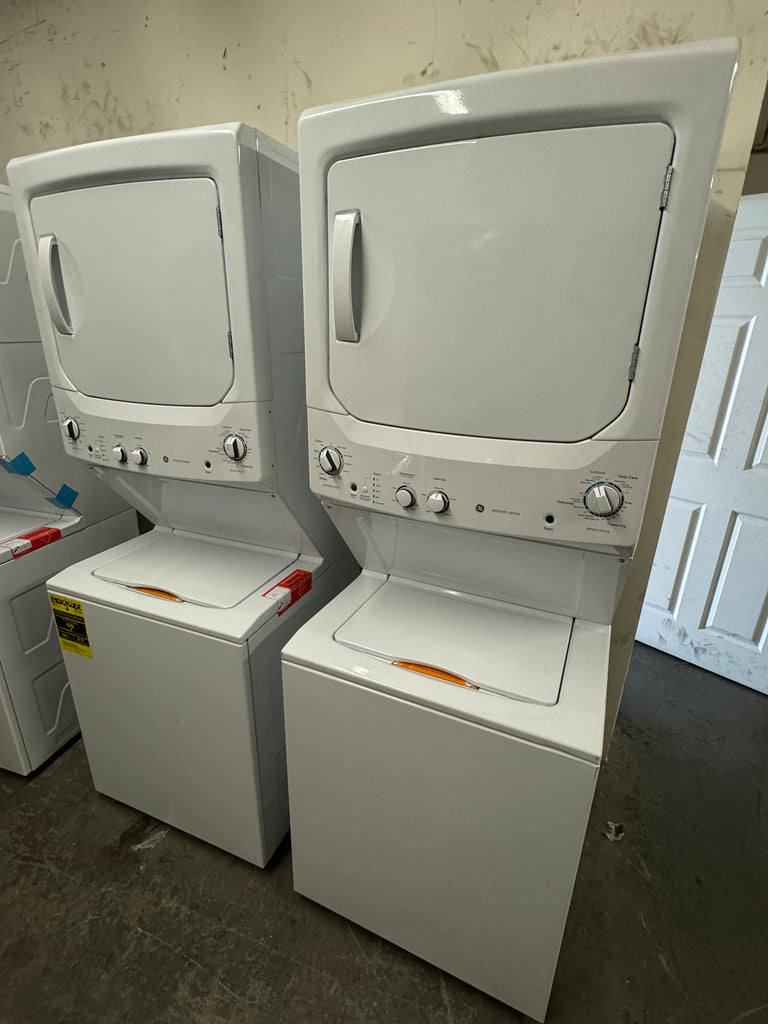 GE Spacemaker GUD27ESSMWW 27 Inch Electric Laundry Center with Auto-lo ...