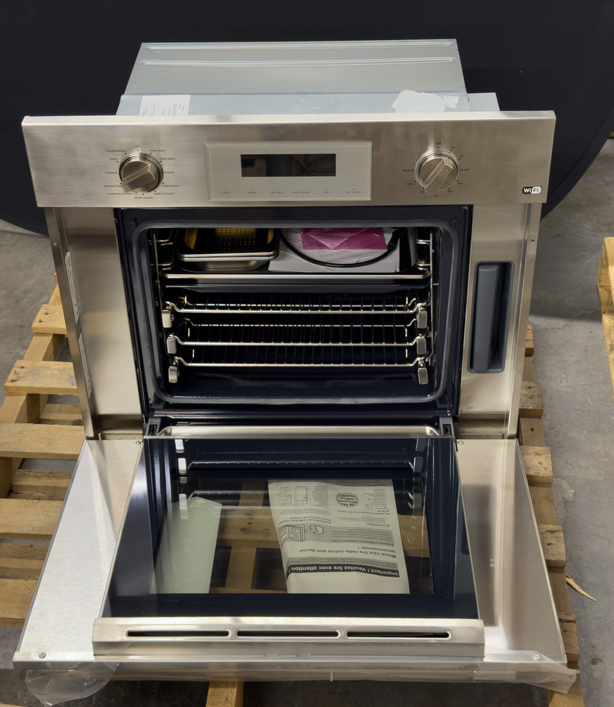 Thermador Professional Series PODS301B 30 Inch Single Steam Smart Electric Wall Oven with 2.8 cu. ft. Oven Capacity, 17 Heating Modes, Speed Convection, Air Fry, Fast Pre-Heat, SoftClose® Door, Three Full Telescopic Rack, Sabbath Mode: Stainless Steel