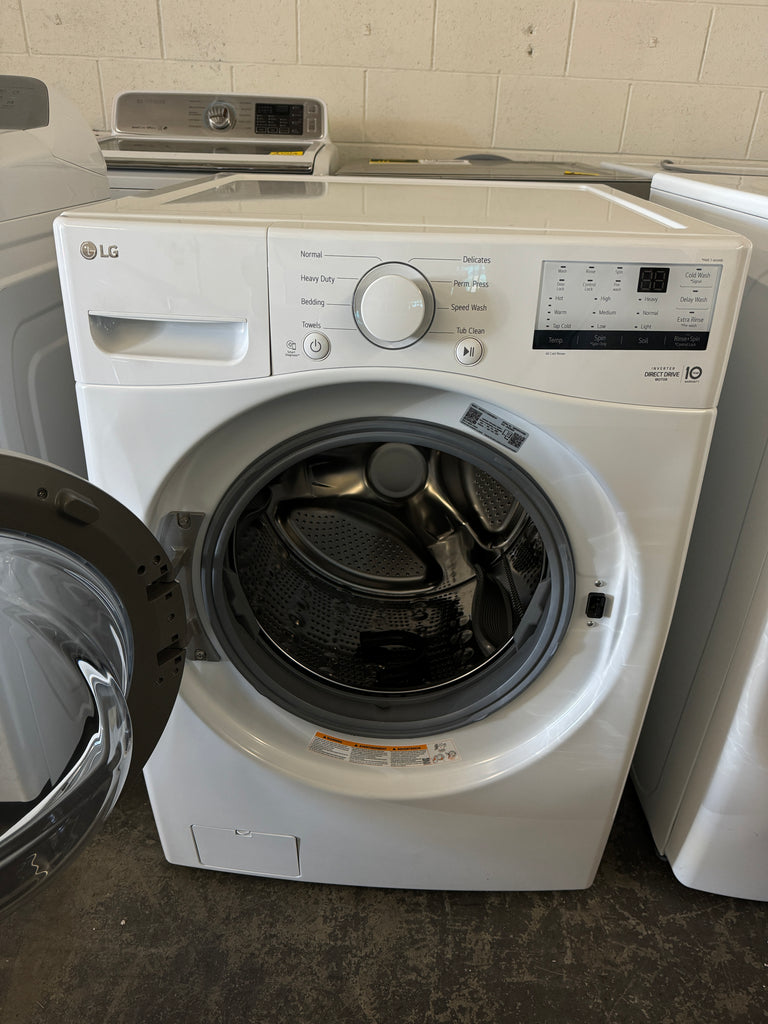 LG WM3400CW 27 Inch Front Load Washer with 4.5 Cu. Ft. Capacity, 8 Wash Cycles, 6Motion™ Technology, SenseClean™ System, LoDecibel™ Quiet Operation, SmartDiagnosis™, ColdWash™ Option, Quick Wash, Child Lock, and Energy Star® Rated