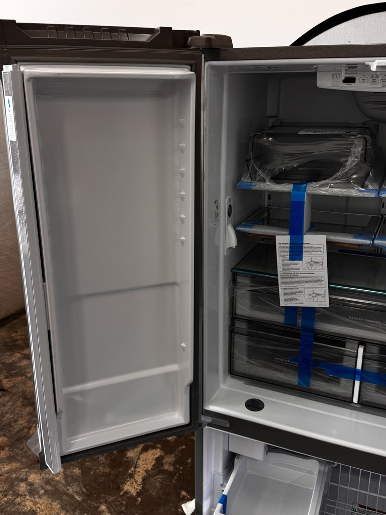 KitchenAid KRFC136RPS 36 Inch Freestanding Counter-Depth French Door Refrigerator with 20 Cu. Ft. Total Capacity, Interior Water Dispenser, Ice Maker, Wood-Look Nesting Shelf, LED Lighting, ExtendFresh™ Temperature Management: PrintShield™ Stainless Steel