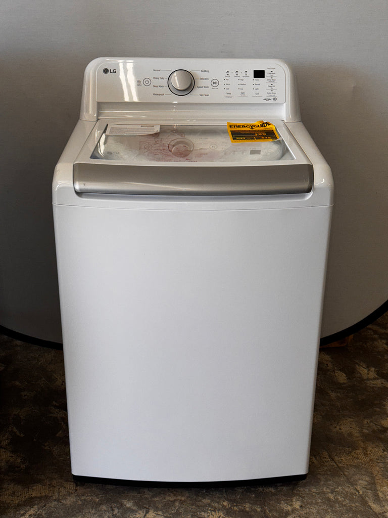 LG WT7155CW 27 Inch Top Load Washer with 4.8 Cu. Ft. Capacity, 4-Way™ Agitator, TurboDrum™ Technology, 6Motion™ Technology, SmartDiagnosis™, Tub Clean, ColdWash™, Deep Fill, Control Lock, CSA Listed, and Energy Star Qualified: White
