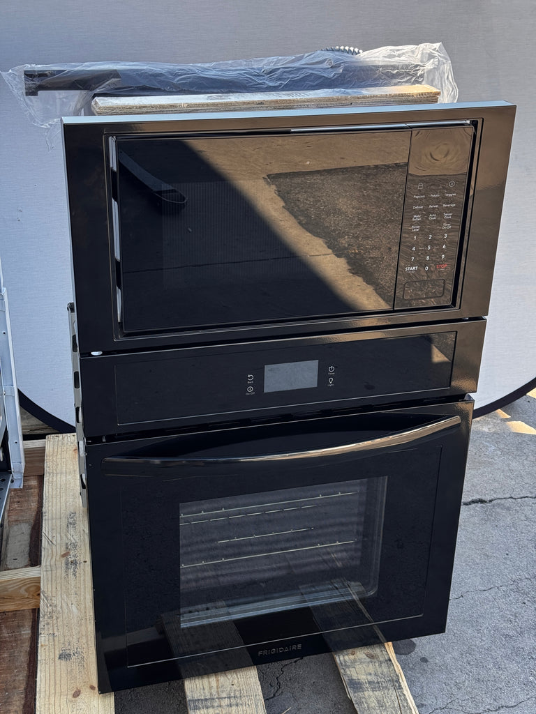 Frigidaire FCWM2727AB 27 Inch Combination Electric Wall Oven with 5.4 Cu. Ft. Total Capacity, Fan Convection, Self Clean, Sensor Cook, Cook Time Setting, Convection Bake, Microwave Cooking, Add 30 Seconds, Sabbath Mode, and Star-K Certified: Black