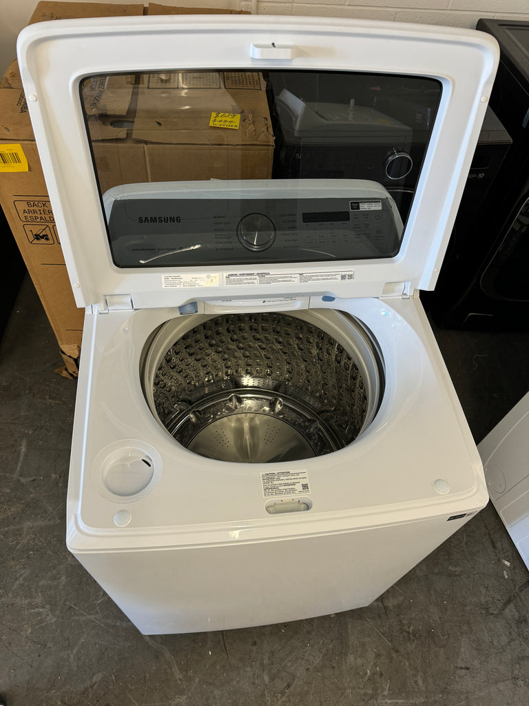 Samsung WA50R5400AW 28 Inch Top Load Washer with 5.0 Cu. Ft. Capacity, Super Speed, Active WaterJet, EZ Access, VRT Plus™ Technology, 12 Wash Cycles, Deep Fill, Smart Care, Child Lock, and ENERGY STAR® Certified: White