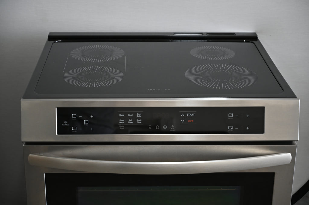 Frigidaire FCFI3083AS 30 Inch Freestanding Induction Range with 4 Elements, 5.3 Cu. Ft. Convection Oven, Bridge Elements, Storage Drawer, Delay Start, Self Clean, Energy Star Certified and ADA Compliant: Stainless Steel