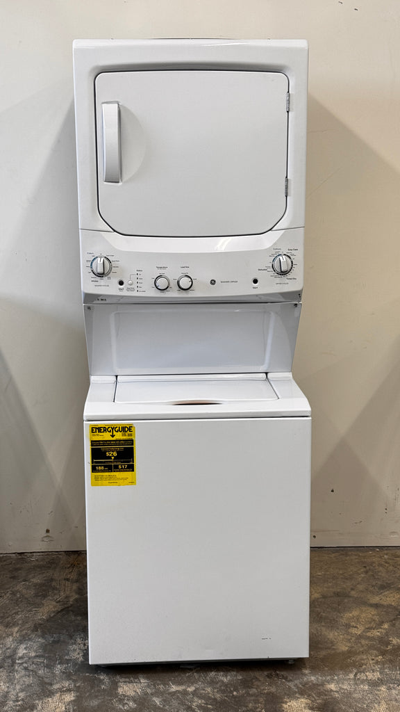 GE Spacemaker GUD27ESSMWW 27 Inch Electric Laundry Center with Auto-load Sensing, Cycle Status Lights, Rotary Controls, 11 Wash Cycles, 6 Wash/Rinse Temperatures and 800 RPM