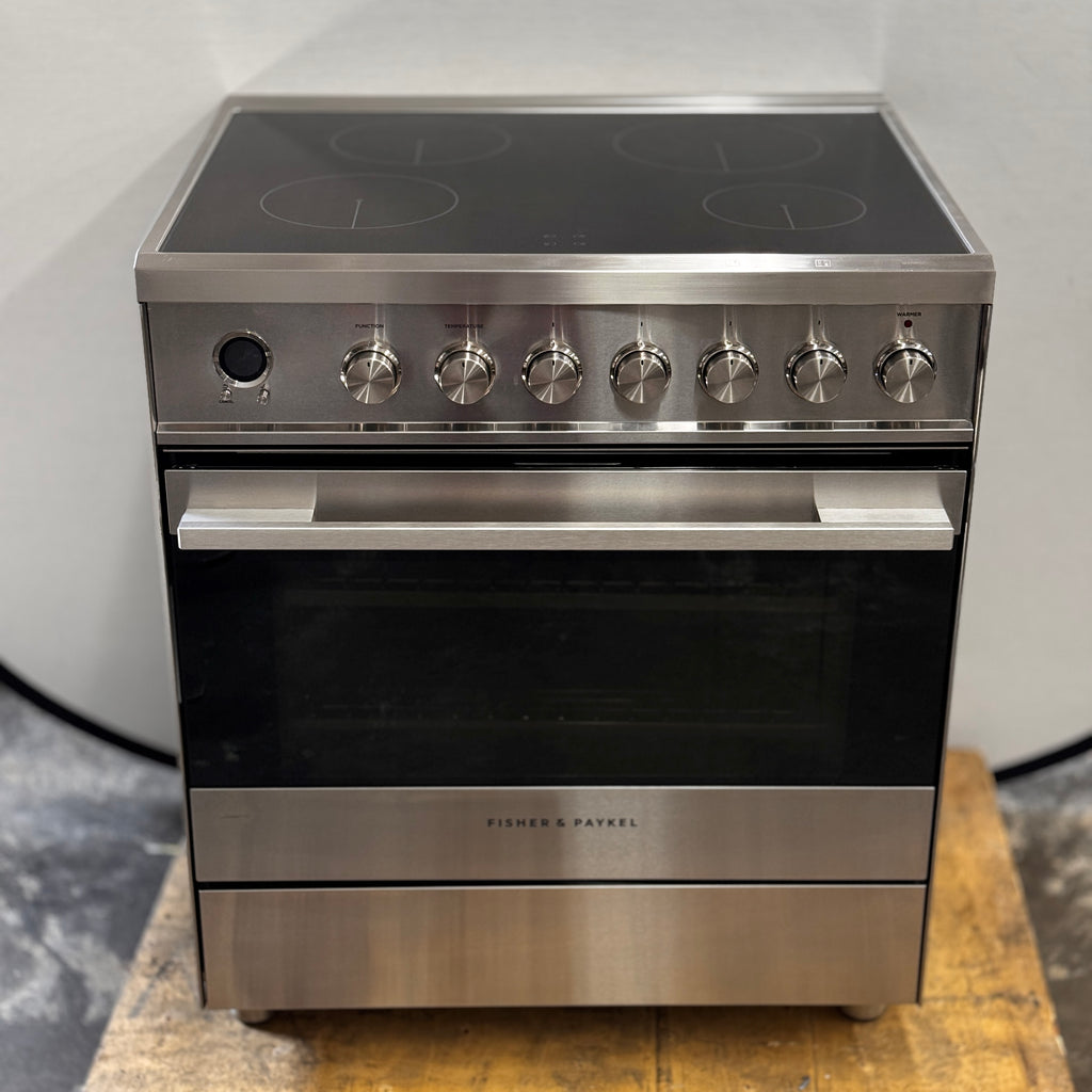 Fisher & Paykel Series 9 Contemporary Series OR30SDI6X1 30 Inch Freestanding Induction Range with 4 Cooking Zones, 3.5 cu. ft. Oven, Warming Drawer, Self Clean, AeroTech™ System, PowerBoost, Hot Surface Indicator, and Sabbath Mode: Stainless Steel