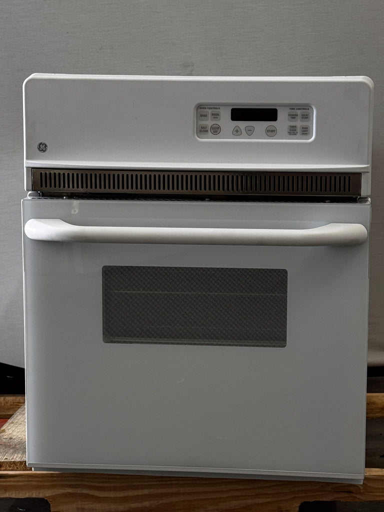 GE JRP20WJWW 24 Inch Single Electric Wall Oven with 2.7 cu. ft. Traditional Self Clean Oven, Interior Oven Light and SmartSet Controls: White