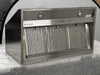 GE UVW93642PSS 36 Inch Commercial Wall Mount Range Hood with 590 CFM Blower, Heat Sensor, Hidden Controls, QuietBoost™, Four-Speed Fan Control, LED Hood Light, Wi-Fi, and ADA Compliant: Stainless Steel