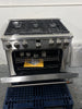 Cafe Professional Series CGY366P2TS1 36 Inch Smart Professional Gas Range with 6 Sealed Burners, 6.2 cu. ft. Oven Capacity, Convection with Reverse Air, Temperature Probe, Steam Clean, Wi-Fi, Multi-Ring Burner, CSA, and ADA Compliant: Stainless Steel