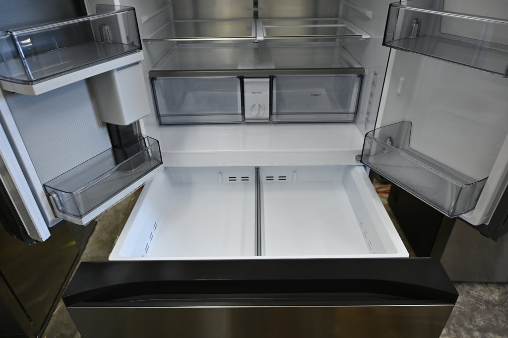 Samsung Bespoke RF29BB8600QL 36 Inch Smart 4-Door French Door Refrigerator with 29 cu. ft. Total Capacity, Beverage Center, FlexZone™ Drawer, Dual Auto Ice Maker, Twin Cooling Plus, Wi-Fi Enabled, ADA Compliant, and ENERGY STAR®: Stainless Steel