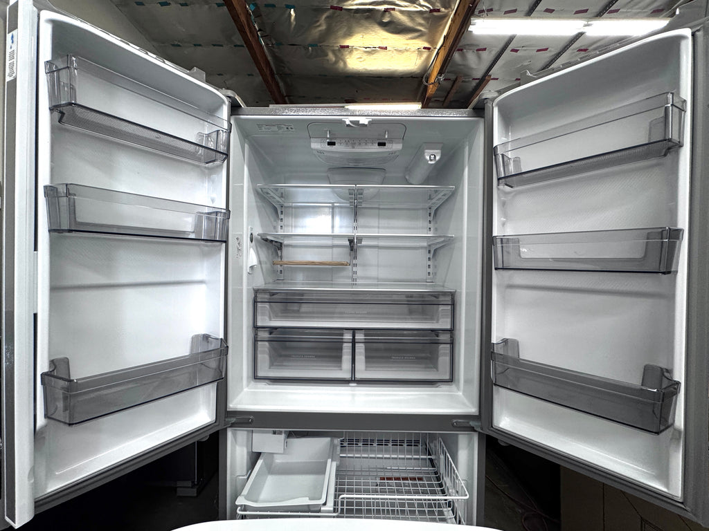KitchenAid KRFC136RPS 36 Inch Freestanding Counter-Depth French Door Refrigerator with 20 Cu. Ft. Total Capacity, Interior Water Dispenser, Ice Maker, Wood-Look Nesting Shelf, LED Lighting, ExtendFresh™ Temperature Management: PrintShield™ Stainless Steel