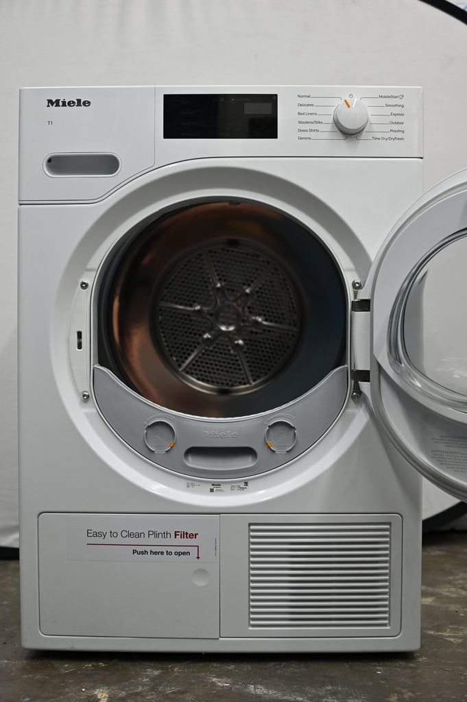 Miele TWD360WP 24 Inch Ventless Electric Smart Dryer with 4.02 cu. ft. Capacity, Honeycomb Drum, Perfect Dry, Eco-Dry, Anti-Crease, FragranceDos² Fragrance System and Energy Star Certified: White