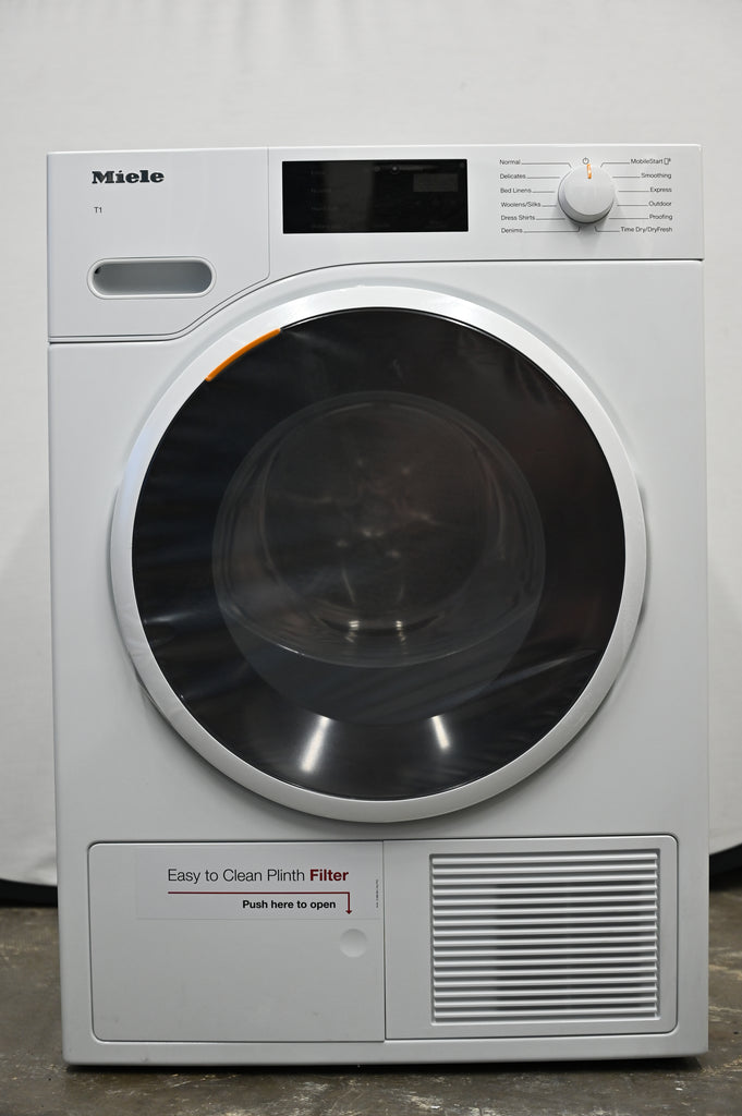 Miele TWD360WP 24 Inch Ventless Electric Smart Dryer with 4.02 cu. ft. Capacity, Honeycomb Drum, Perfect Dry, Eco-Dry, Anti-Crease, FragranceDos² Fragrance System and Energy Star Certified: White