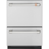 Café CDD420P2TS1 24 Inch Fully Integrated Double Drawer Dishwasher with 14 Place Settings, 6 Wash Cycles, 3 Wash Options, Knock To Pause, Delay Start, Active Flood Protection, 46 dBA Single Drawer, 49 dBA Double Drawer, Adjustable Racks: Stainless Steel