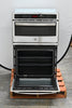 GE JK3800SHSS 27 Inch Combination Wall Oven with 4.3 cu. ft. Oven Capacity, 1.7 cu. ft. Microwave, Sensor Cooking Controls, Bake Element, Broil Element, Glass Touch Controls, GE Fits! Guarantee, and Self-Clean with Steam: Stainless Steel