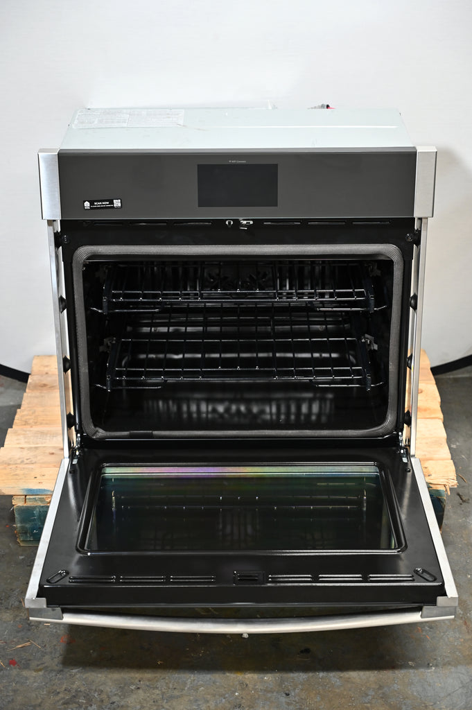 GE Profile PTS9000SNSS 30 Inch Single Smart Electric Wall Oven with 5.0 Cu. Ft. True European Convection Oven, Steam Clean, 10-Pass Bake Element, In-Oven Camera, Air Fry, Precision Cooking, and ADA Compliant: Stainless Steel