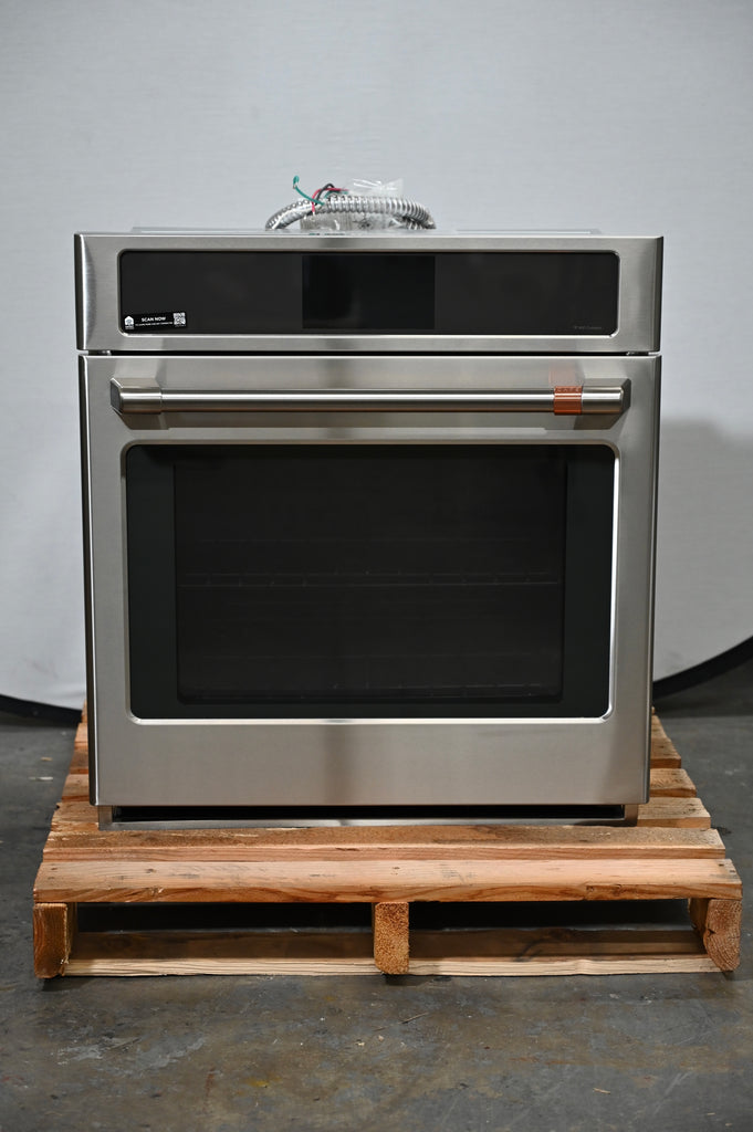 Cafe Professional Series CKS70DP2NS1 27 Inch Single Convection Electric Wall Oven with 4.3 Cu. Ft. Oven Capacity, True European Convection Oven, Self-Clean, Steam Clean Option, Keep Warm, Proof, Scan-To-Cook, Sabbath Mode, ADA Compliant: Stainless Steel