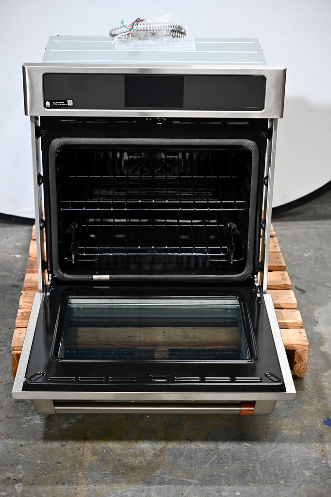 Cafe Professional Series CKS70DP2NS1 27 Inch Single Convection Electric Wall Oven with 4.3 Cu. Ft. Oven Capacity, True European Convection Oven, Self-Clean, Steam Clean Option, Keep Warm, Proof, Scan-To-Cook, Sabbath Mode, ADA Compliant: Stainless Steel