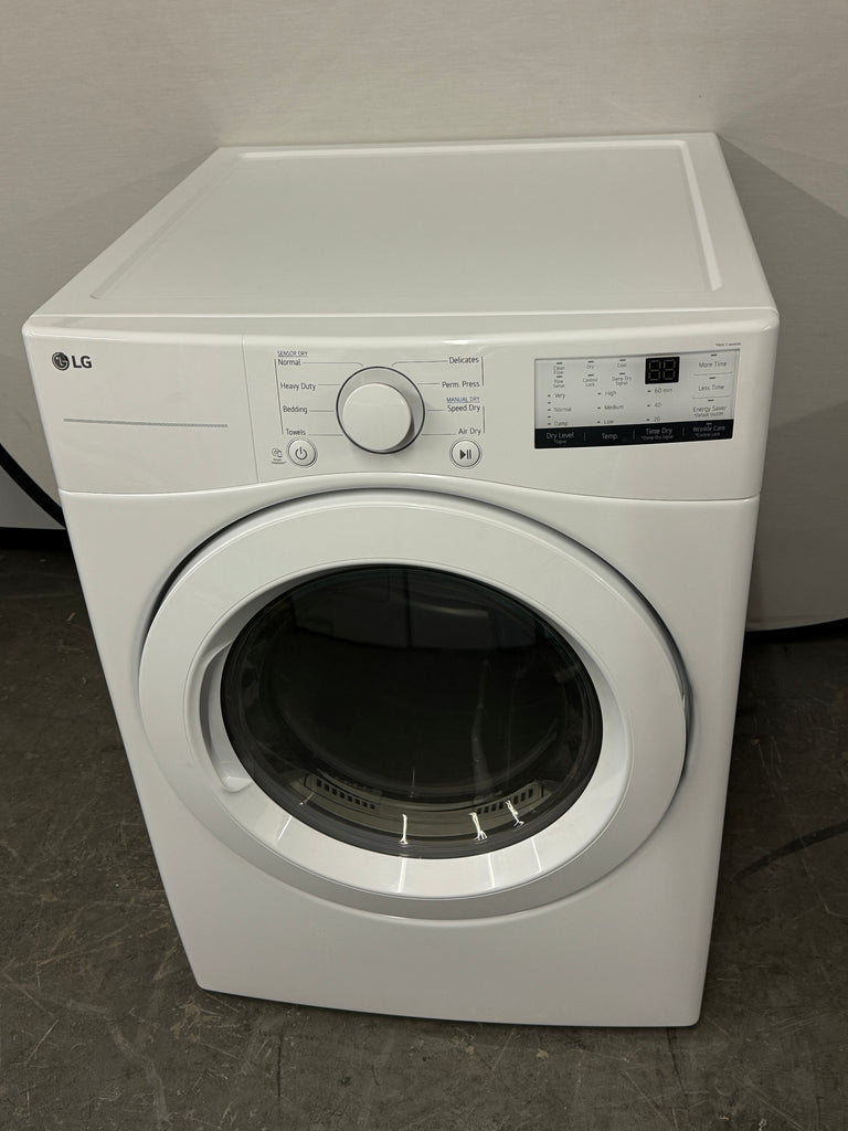 LG DLG3401W 27 Inch Gas Dryer with 7.4 Cu. Ft. Capacity, 8 Dryer Programs, Sensor Dry, FlowSense™ Indicator, Dial-A-Cycle™, LoDecibel™ Operation, SmartDiagnosis™, and Energy Star Certified: White