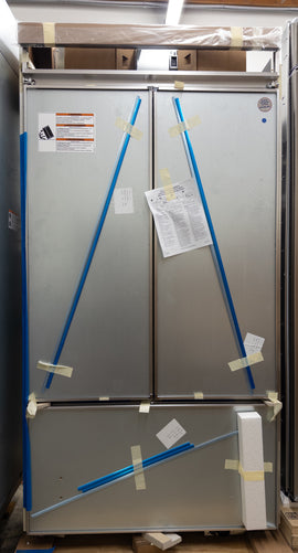 KitchenAid KBFN502EPA 42 Inch French Door Refrigerator with 24.2 cu. ft. Capacity, 4 Glass Shelves, Preserva Food Care System, Automatic Ice Maker, Platinum Interior, LED Lighting, SatinGlide® Cripers, Door Open Alarm, Sabbath Mode, Qualified: Panel Ready