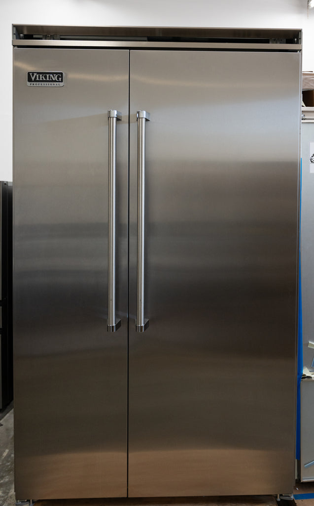 Viking 5 Series VCSB5483SS 48 Inch Counter Depth Built-In Side by Side Refrigerator with 29.05 Cu. Ft. Total Capacity, ProChill™ Temperature Management, Plasmacluster™ Ion Air Purifier, and ENERGY STAR® Certified: Stainless Steel