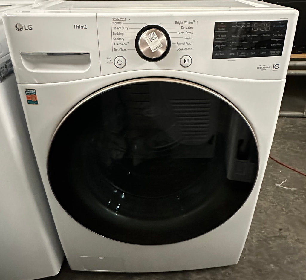 LG WM4000HWA 27 Inch Smart Front Load Washer with 4.5 Cu. Ft. Capacity, SenseClean™, SmartThinQ®, SmartDiagnosis™,Sanitary, Allergiene™, ColdWash™, NSF Certified, and Energy Star® Rated: White