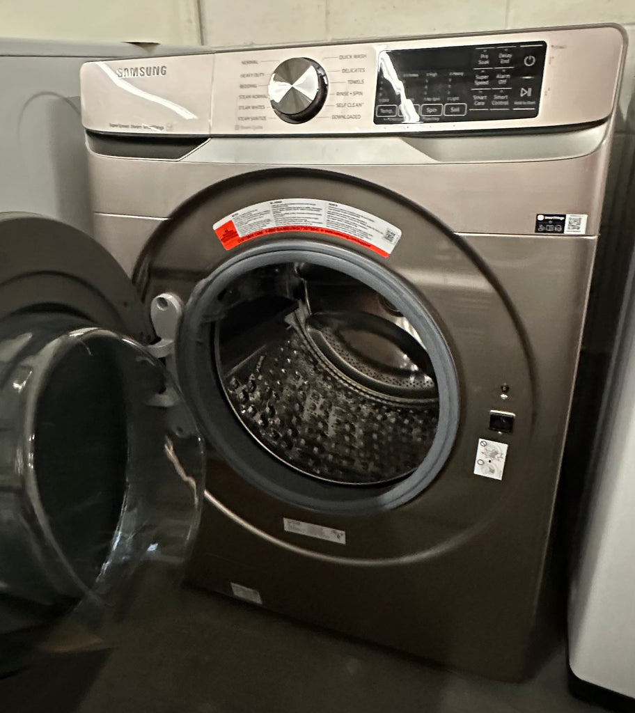 Samsung WF45B6300AC 27 Inch Smart Front Load Washer with 4.5 Cu. Ft. Capacity, 10 Washing Cycles, Steam Cycle, Sanitize, Quick Wash, Self Clean+, Super Speed Wash, ADA Compliant, and Energy Star® Rated: Champagne