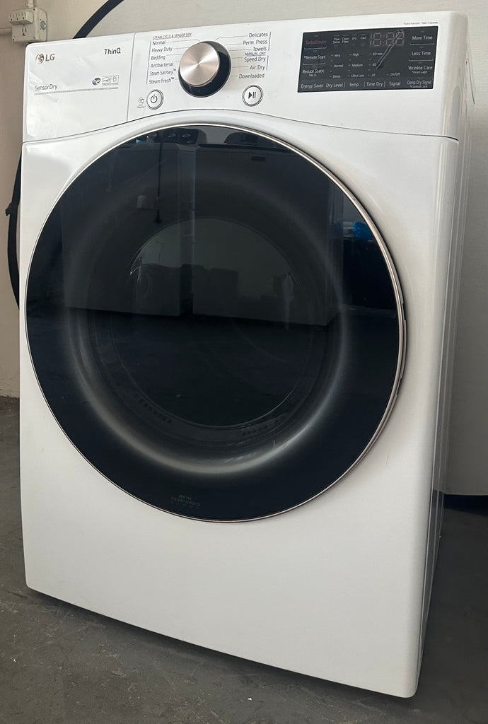 LG DLGX4001W 27 Inch Gas Smart Dryer with 7.4 Cu. Ft. Capacity, 12 Dryer Programs, Sensor Dry, Steam, Wrinkle Care, Dial-A-Cycle™, SteamSanitary™ and Energy Star Certified: White