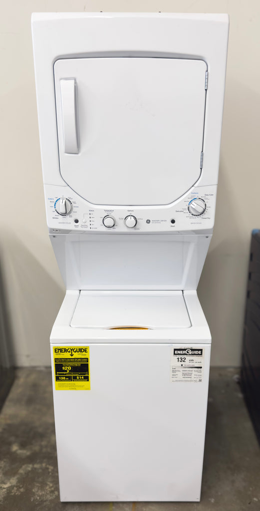 GE Spacemaker GUD24GSSMWW 24 Inch Gas Laundry Center with Auto-load Sensing, Rotary Electronic Controls, Cycle Status Light, 11 Wash Cycles and 6 Wash/Rinse Temperatures: White
